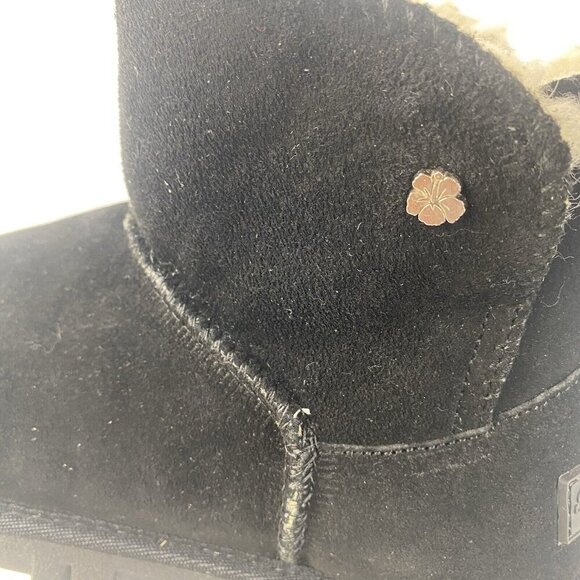 TOMMY BAHAMA AFET Size 7 Black Suede Women’s Ankle‎ Winter Cozy Boots Used - Picture 10 of 16